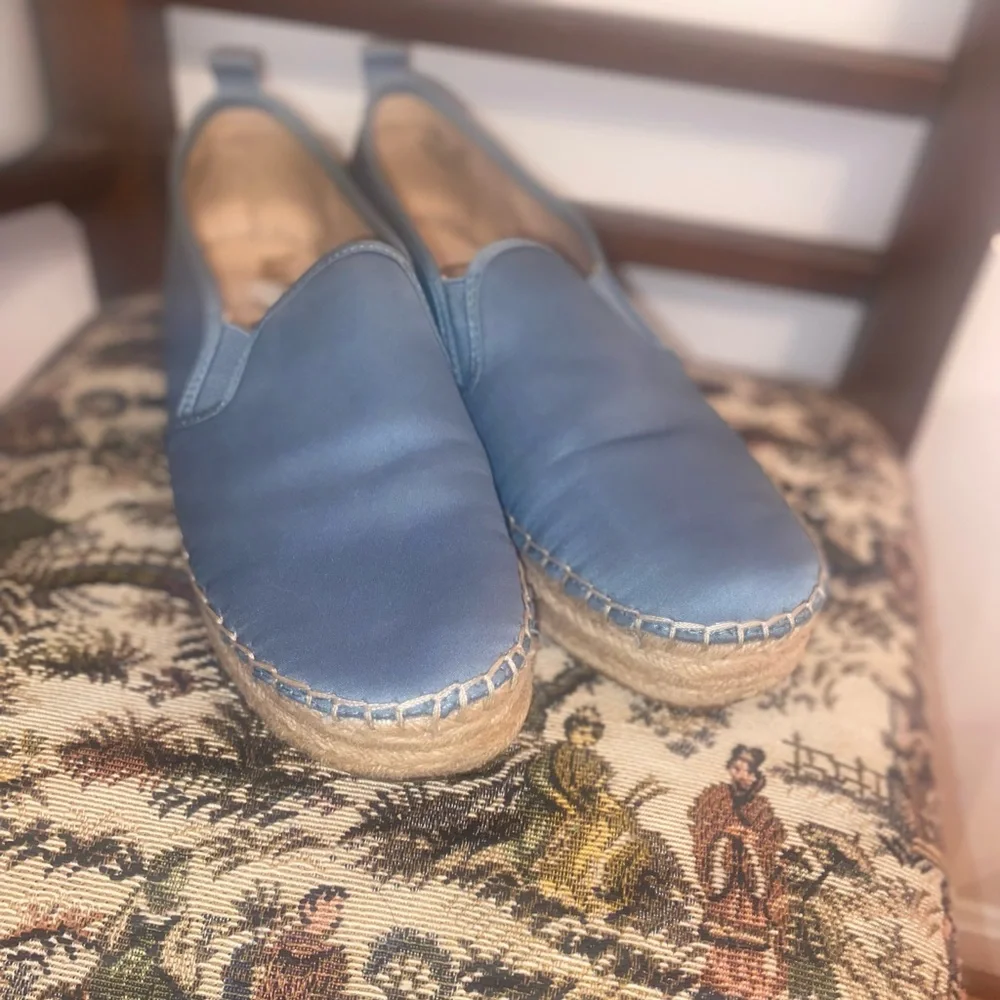 Sam Edelman Carrin Blue Satin Espadrilles • Women’s 8.5 💙